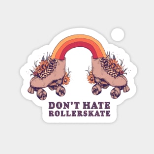 Don't Hate Rollerskate - Retro 70s Illustration - Color Variation 3 Sticker